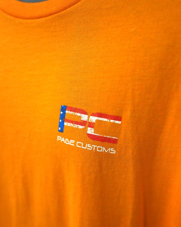 PAGE CUSTOMS USA FLAG T-SHIRT ORANGE - Image 3