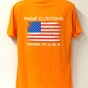 PAGE CUSTOMS USA FLAG T-SHIRT ORANGE