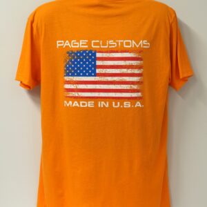 PAGE CUSTOMS USA FLAG T-SHIRT ORANGE