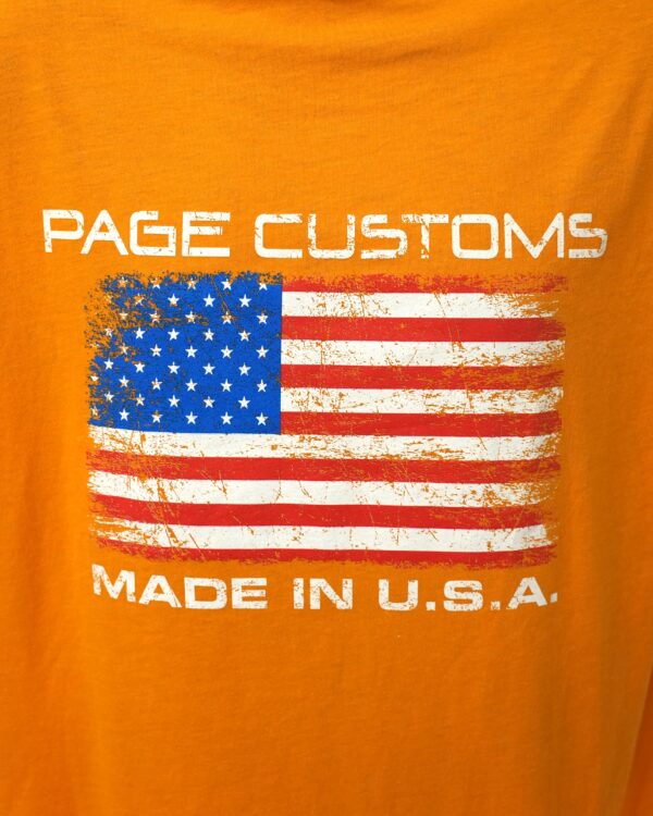 PAGE CUSTOMS USA FLAG T-SHIRT ORANGE - Image 4