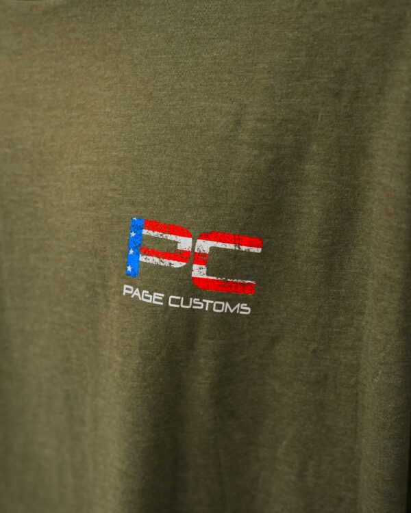 PAGE CUSTOMS USA FLAG T-SHIRT GREEN - Image 3
