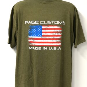 PAGE CUSTOMS USA FLAG T-SHIRT GREEN