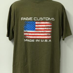 PAGE CUSTOMS USA FLAG T-SHIRT GREEN