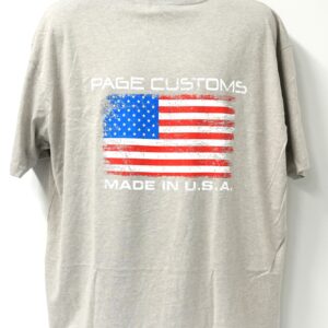 PAGE CUSTOMS USA FLAG T-SHIRT GREY