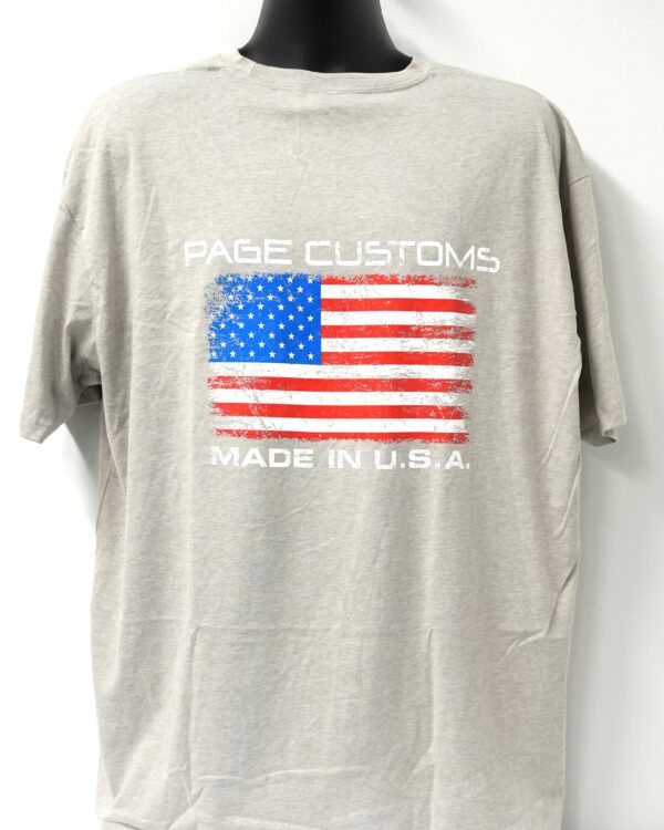 PAGE CUSTOMS USA FLAG T-SHIRT GREY