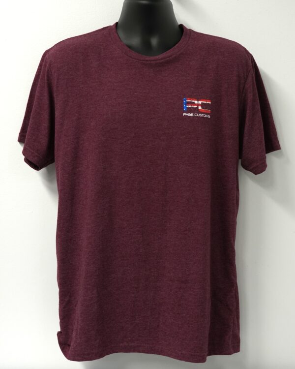 PAGE CUSTOMS USA FLAG T-SHIRT MAROON - Image 2
