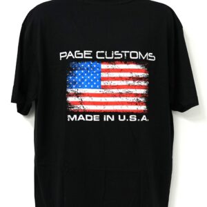 PAGE CUSTOMS USA FLAG T-SHIRT BLACK