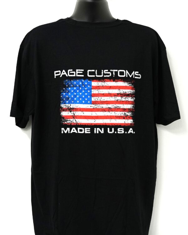 PAGE CUSTOMS USA FLAG T-SHIRT BLACK