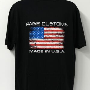 PAGE CUSTOMS USA FLAG T-SHIRT BLACK