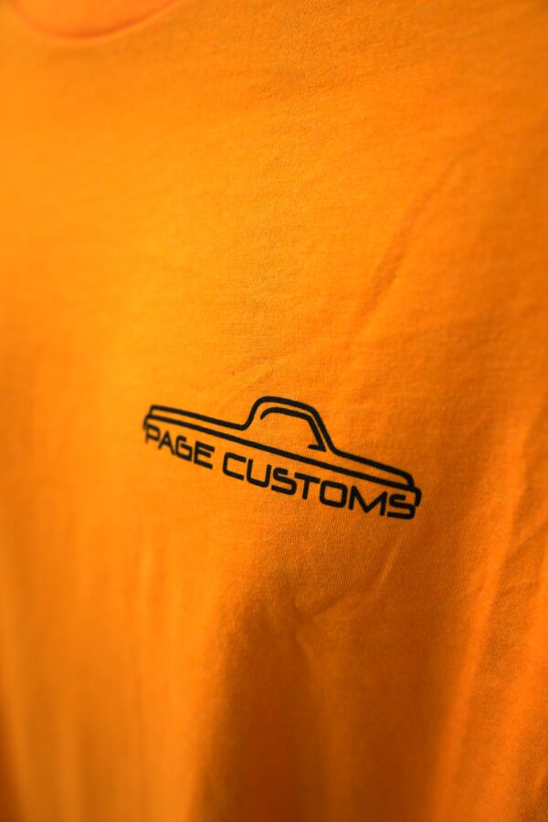 PAGE CUSTOMS PINSTRIPE T-SHIRT ORANGE - Image 3
