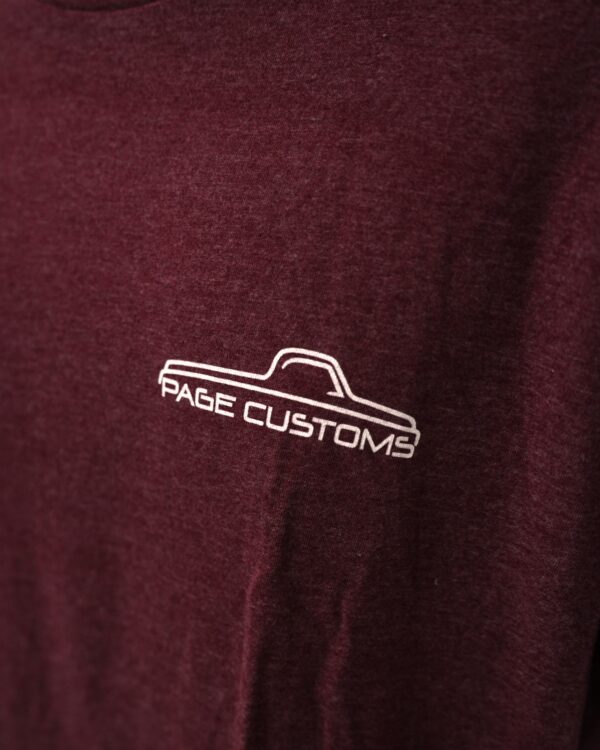 PAGE CUSTOMS PINSTRIPE T-SHIRT MAROON - Image 3
