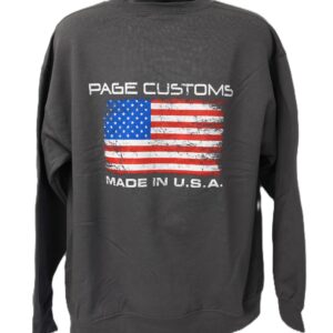 PAGE CUSTOMS USA FLAG SWEATSHIRT GREY