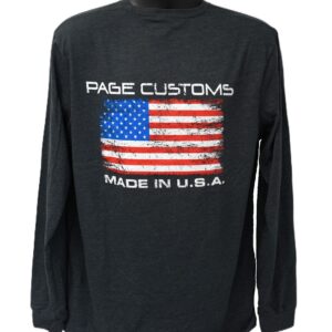 PAGE CUSTOMS USA FLAG LONG SLEEVE TEE GREY